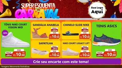 Modelo de TV para TV Horizontal com o tema Super Esquenta de Carnaval para Calçados
