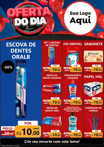 Modelo de Encarte para Encarte A4 Vertical com o tema Oferta do Dia para Higiene Pessoal