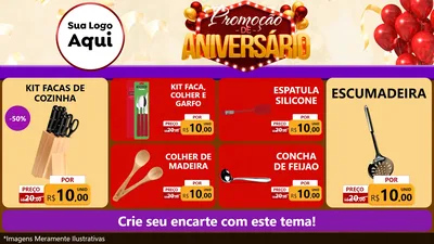 Modelo de TV para TV Horizontal com o tema Promoção de Aniversário para Utilidades Domésticas
