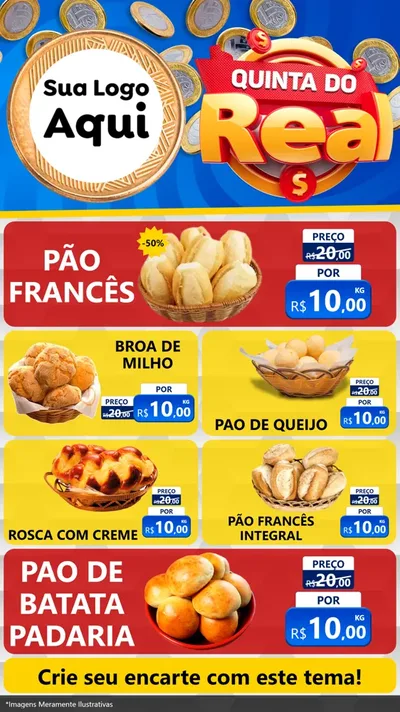 Modelo de TV para TV Vertical com o tema Quinta do Real para Padaria