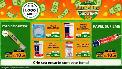 Modelo de TV para TV Horizontal com o tema Comece Setembro Economizando para Embalagens