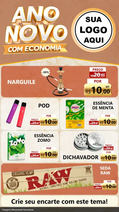 Modelo de TV para TV Vertical com o tema Ano Novo Com Economia para Tabacaria