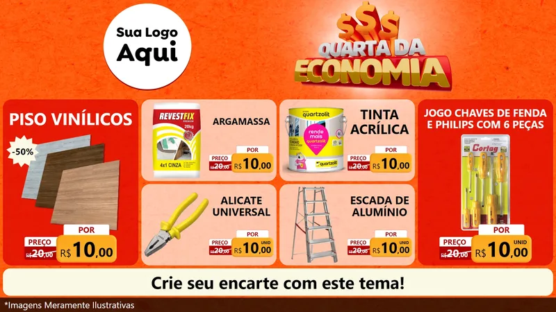 Modelo de TV para TV Horizontal com o tema Quarta da Economia para Material para Construção