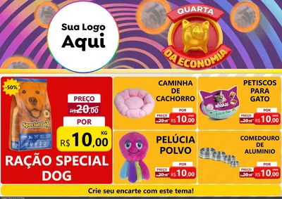 Modelo de Encarte para Encarte A4 Horizontal com o tema Quarta da Economia para Pet Shop