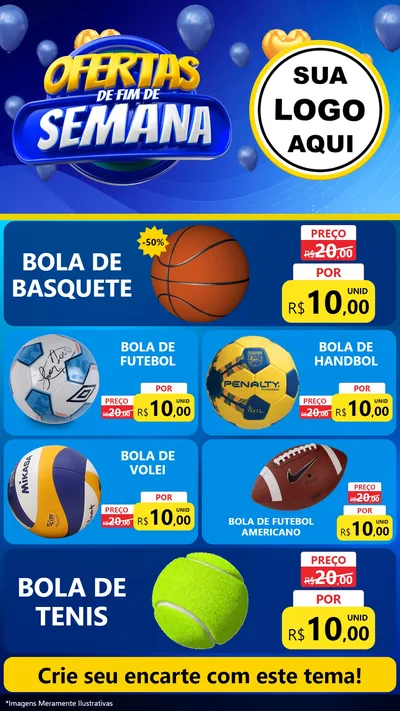 Modelo de TV para TV Vertical com o tema Ofertas de Fim de Semana para Artigos Esportivos