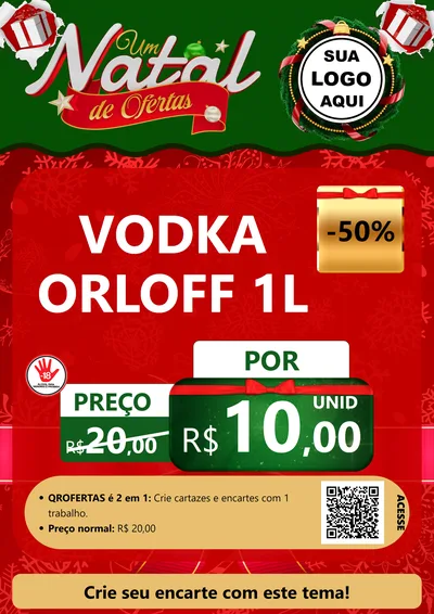 Modelo de Cartaz para Cartaz A4 Vertical com o tema Um Natal de Ofertas para Distribuidora de bebidas