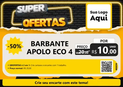Modelo de Cartaz para Cartaz A4 Horizontal com o tema Super Ofertas para Armarinho e Aviamentos