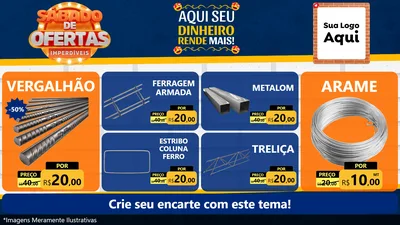 Modelo de TV para TV Horizontal com o tema Sábado de Ofertas Imperdíveis para Ferragens