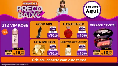 Modelo de TV para TV Horizontal com o tema Semana do Preço Baixo para Perfumes