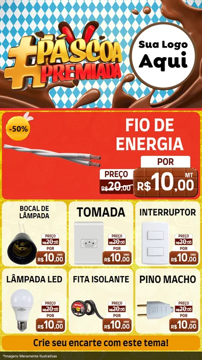 Modelo de Rede Social para Stories com o tema Páscoa Premiada para Materiais Elétricos