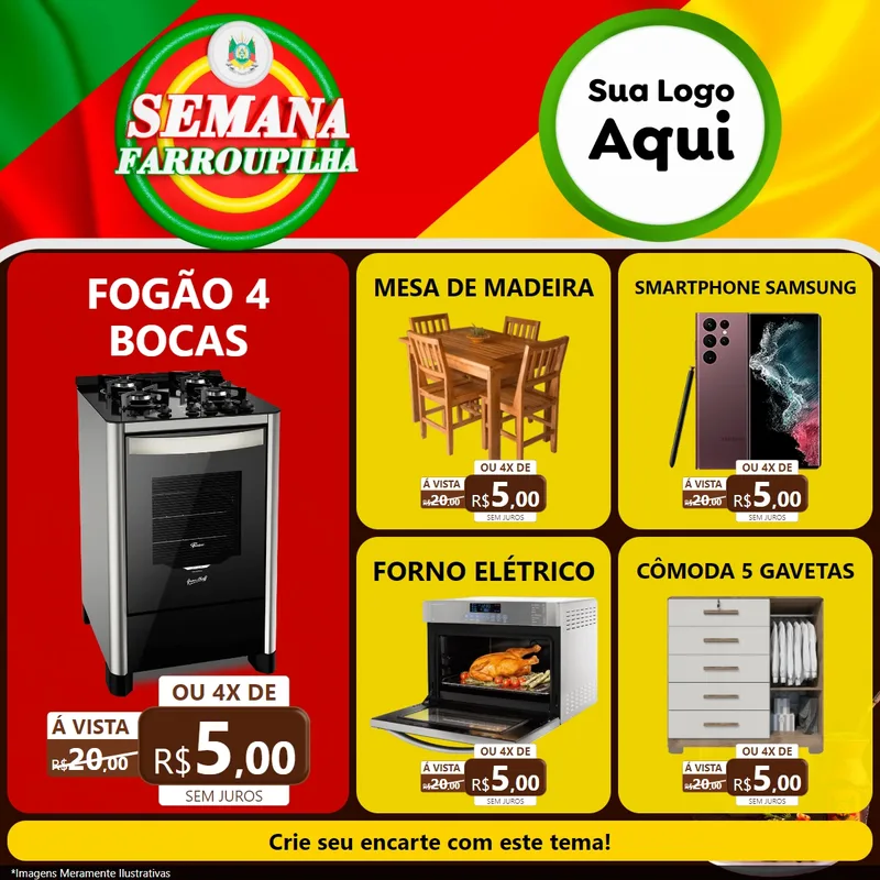 Modelo de Rede Social para Feed Facebook com o tema Semana Farroupilha para Móveis e Eletro