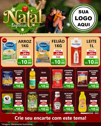 Modelo de Rede Social para Feed Instagram com o tema Natal Especial para Supermercado