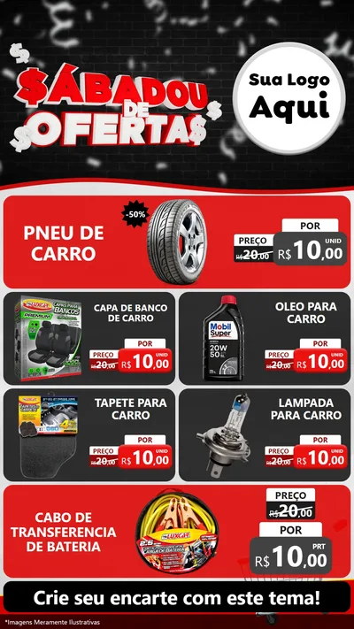 Modelo de TV para TV Vertical com o tema Sabadou de Ofertas para Auto peças