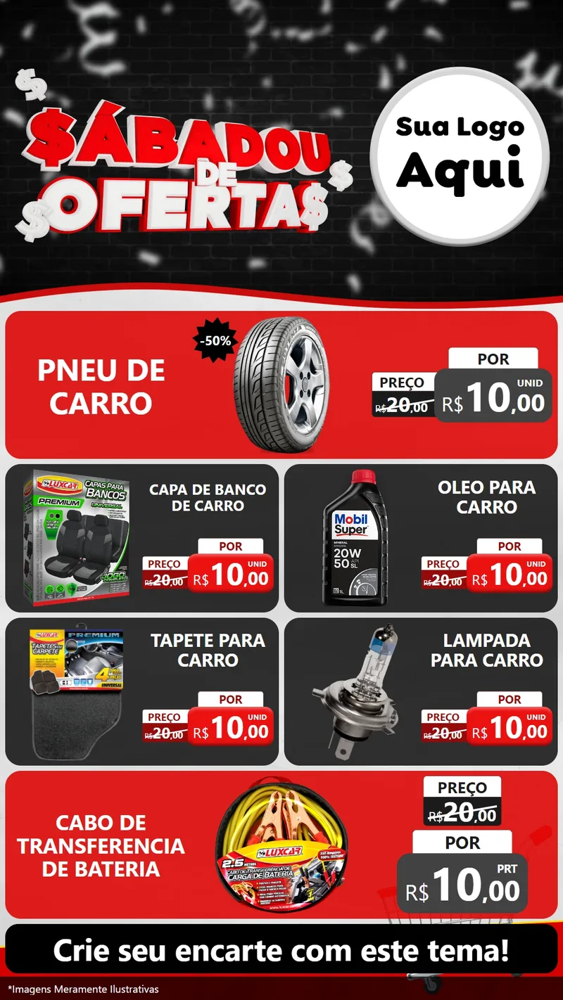 Modelo de TV para TV Vertical com o tema Sabadou de Ofertas para Auto peças