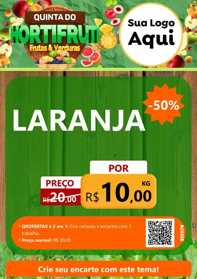 Modelo de Cartaz para Cartaz A4 Vertical com o tema Quinta do Hortifrúti para Hortifrúti