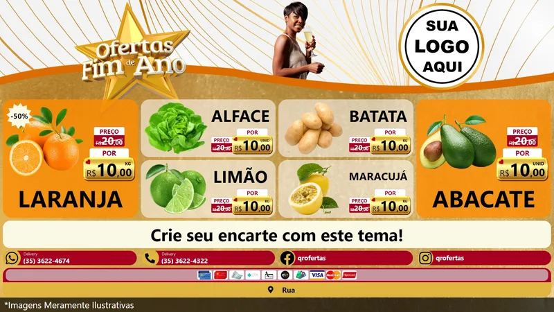 Modelo de TV para TV Horizontal com o tema Ofertas Fim de Ano para Hortifrúti
