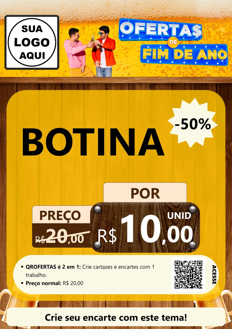 Modelo de Cartaz para Cartaz A4 Vertical com o tema Ofertas de Fim de Ano para Agropecuária