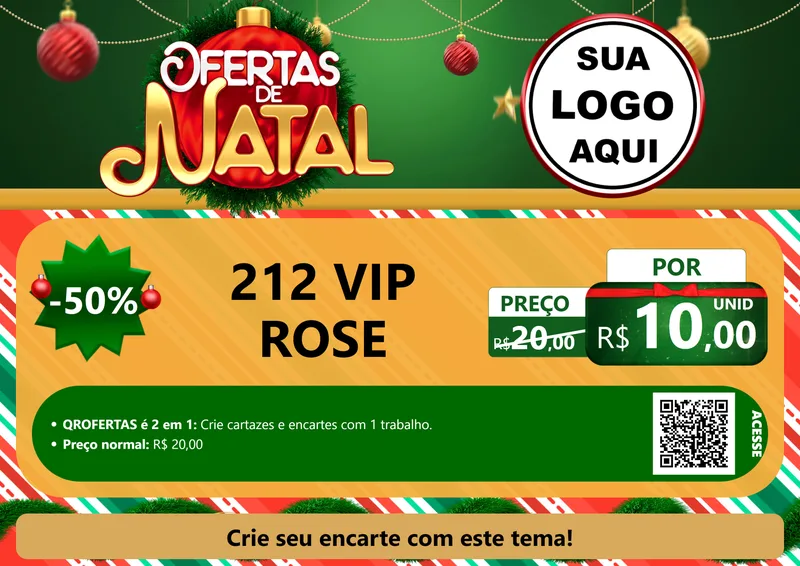 Modelo de Cartaz para Cartaz A4 Horizontal com o tema Ofertas de Natal para Perfumes
