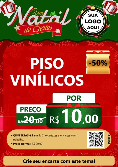 Modelo de Cartaz para Cartaz A4 Vertical com o tema Um Natal de Ofertas para Material para Construção