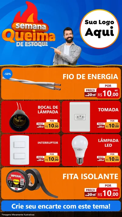 Modelo de TV para TV Vertical com o tema Semana Queima de Estoque para Materiais Elétricos