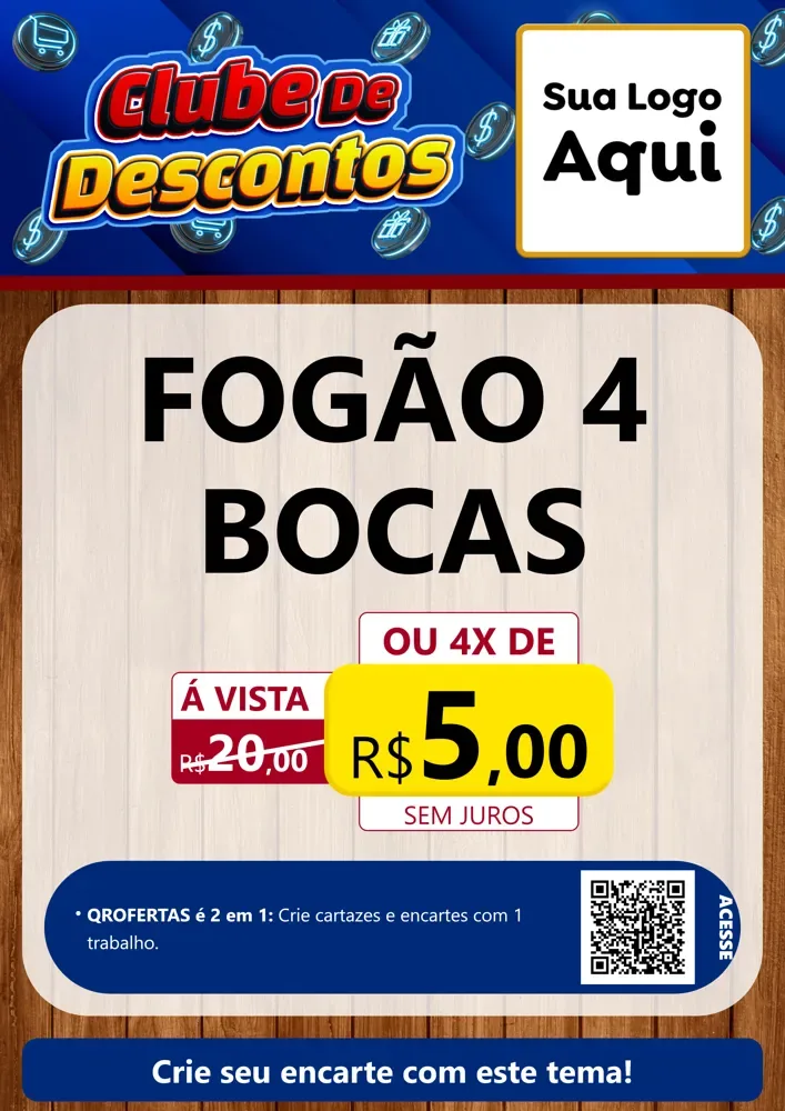 Modelo de Cartaz para Cartaz A4 Vertical com o tema Clube de Descontos para Móveis e Eletro