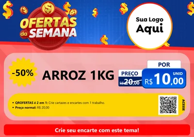 Modelo de Cartaz para Cartaz A4 Horizontal com o tema Ofertas Da Semana para Supermercado