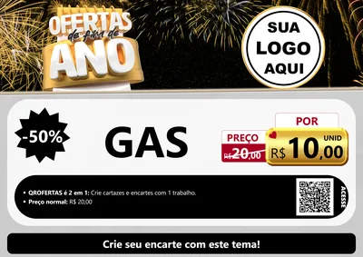 Modelo de Cartaz para Cartaz A4 Horizontal com o tema Ofertas de Fim de Ano para Água e gás