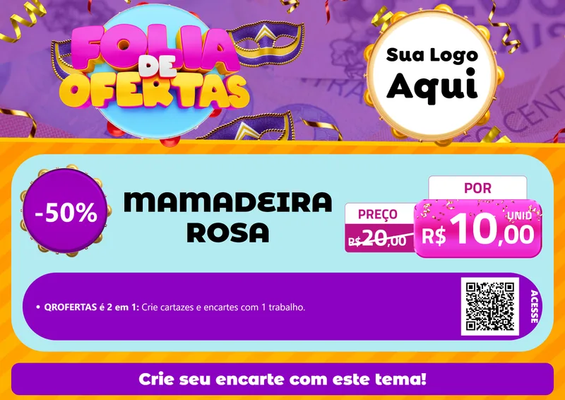 Modelo de Cartaz para Cartaz A4 Horizontal com o tema Folia de Ofertas para Bebês