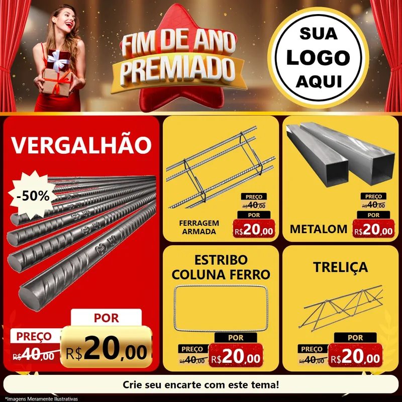 Modelo de Rede Social para Feed Facebook com o tema Fim de Ano Premiado para Ferragens