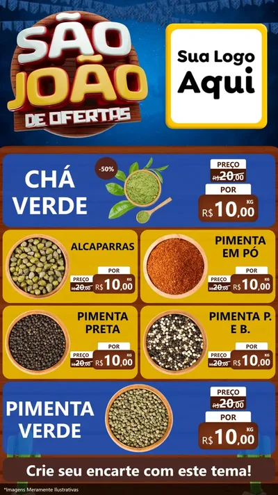 Modelo de TV para TV Vertical com o tema São João Ofertas Imbatíveis! - Junina para Produtos Naturais
