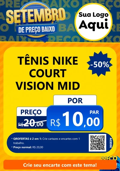 Modelo de Cartaz para Cartaz A4 Vertical com o tema Setembro De Preço Baixo para Calçados