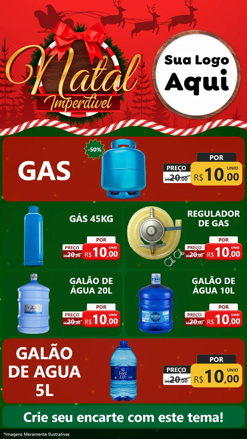 Modelo de TV para TV Vertical com o tema Natal Imperdível para Água e gás