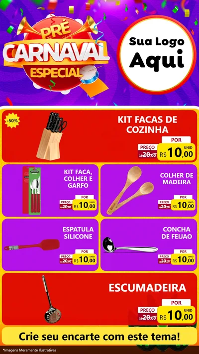 Modelo de TV para TV Vertical com o tema Pré-Carnaval Especial para Utilidades Domésticas