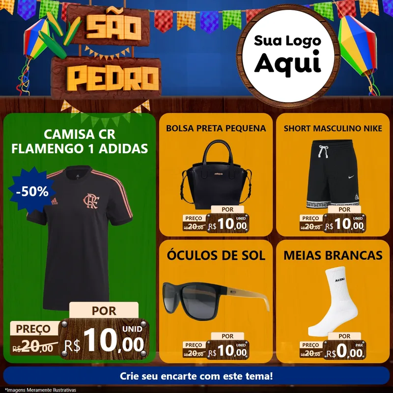 Modelo de Rede Social para Feed Facebook com o tema São Pedro para Roupas e acessórios