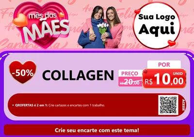 Modelo de Cartaz para Cartaz A4 Horizontal com o tema Mês Das Mães para Suplementos alimentares