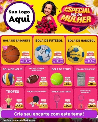 Modelo de Rede Social para Feed Instagram com o tema Especial Dia da Mulher para Artigos Esportivos