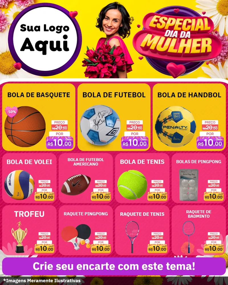 Modelo de Rede Social para Feed Instagram com o tema Especial Dia da Mulher para Artigos Esportivos