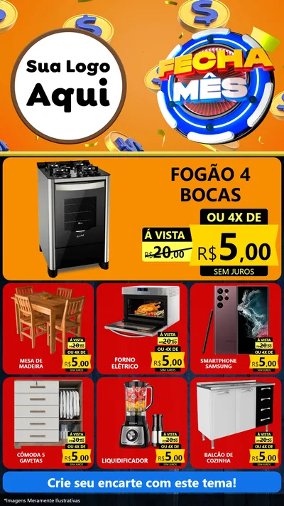 Modelo de Rede Social para Stories com o tema Fecha Mês para Móveis e Eletro