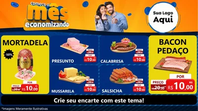 Modelo de TV para TV Horizontal com o tema Comece O Mês Economizando para Frios e Laticínios