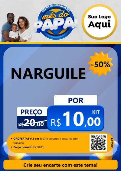 Modelo de Cartaz para Cartaz A4 Vertical com o tema Ofertas Imperdíveis Mês Do Papai para Tabacaria
