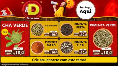 Modelo de TV para TV Horizontal com o tema Dia D Economia para Produtos Naturais