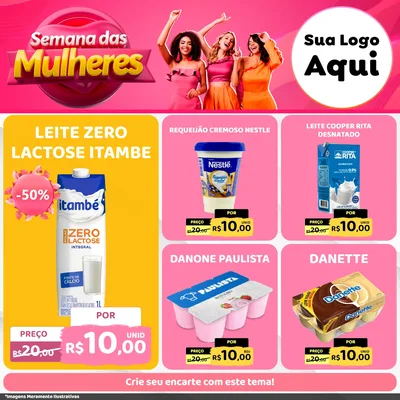 Modelo de Rede Social para Feed Facebook com o tema Semana das Mulheres para Frios e Laticínios
