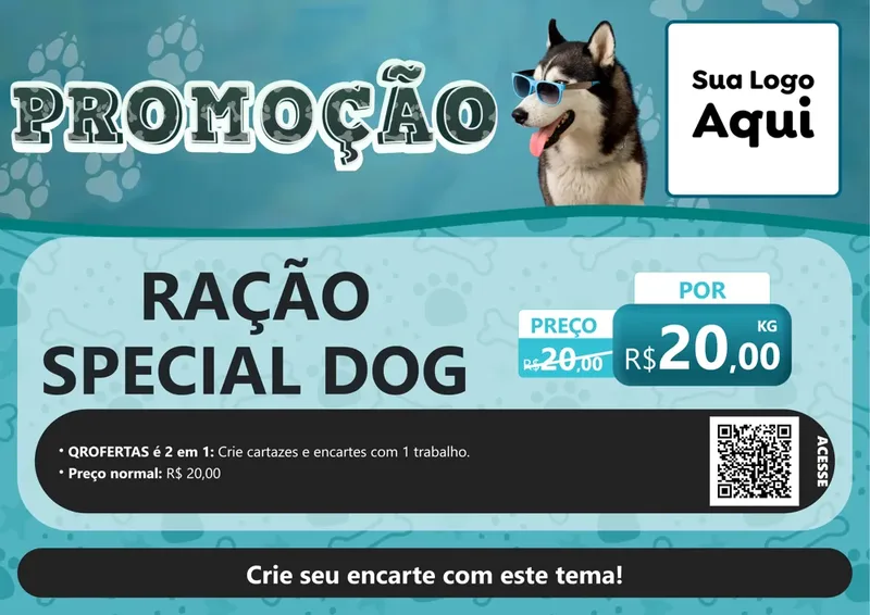 Modelo de Cartaz para Cartaz A4 Horizontal com o tema Promoção - Pet Shop para Pet Shop