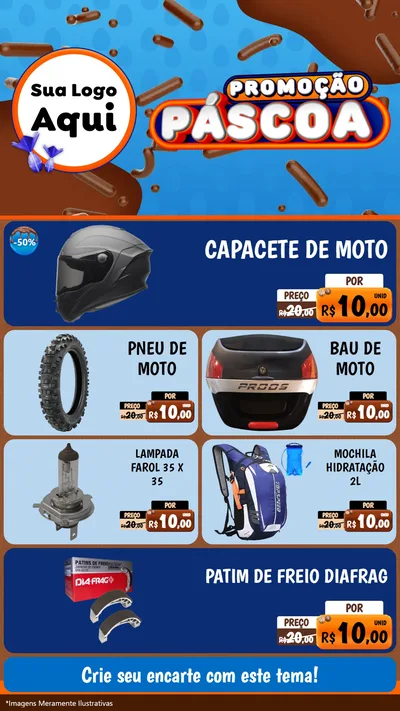 Modelo de TV para TV Vertical com o tema Promoção Páscoa para Moto peças