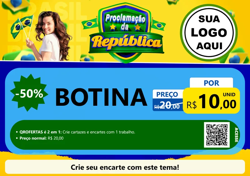 Modelo de Cartaz para Cartaz A4 Horizontal com o tema Proclamação da República para Agropecuária