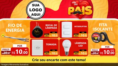 Modelo de TV para TV Horizontal com o tema Mês Dos Pais para Materiais Elétricos