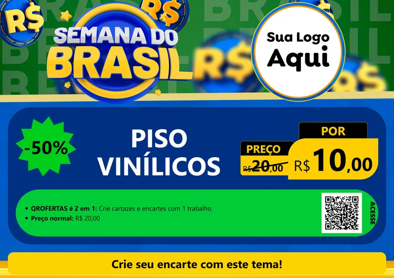 Modelo de Cartaz para Cartaz A4 Horizontal com o tema Semana Do Brasil para Material para Construção