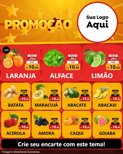 Modelo de Rede Social para Feed Instagram com o tema Promoção para Hortifrúti
