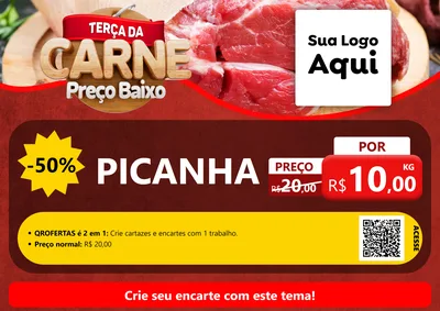 Modelo de Cartaz para Cartaz A4 Horizontal com o tema Terça da Carne para Açougue