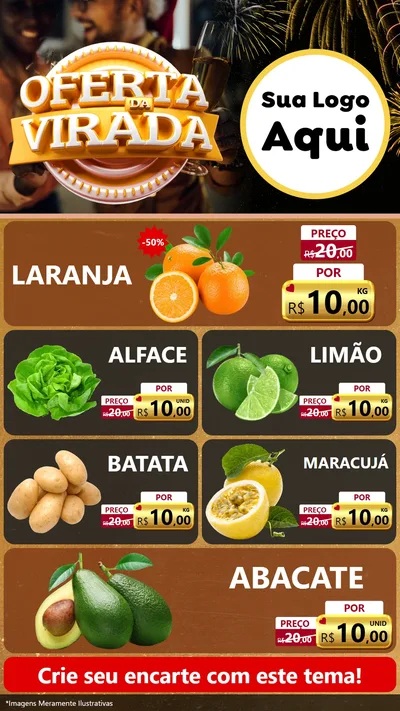 Modelo de TV para TV Vertical com o tema Oferta da Virada para Hortifrúti